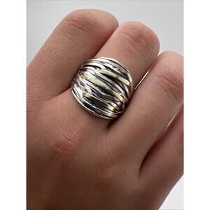Large 14kt Gold Sterling Silver 925 SP Ring Handmade Size 11 SIGNED SP